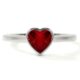Unique Ruby Heart Bezel Set Solitaire Engagement Ring
