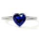 Unique Vintage Blue Sapphire Heart Bezel Engagement Ring